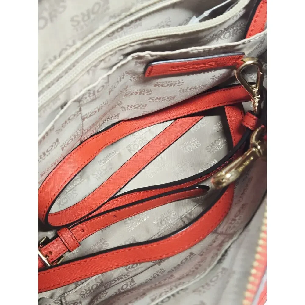 MICHAEL KORS Ciara Women's Handbag Red Saffiano Leather Satchel Casual Strap